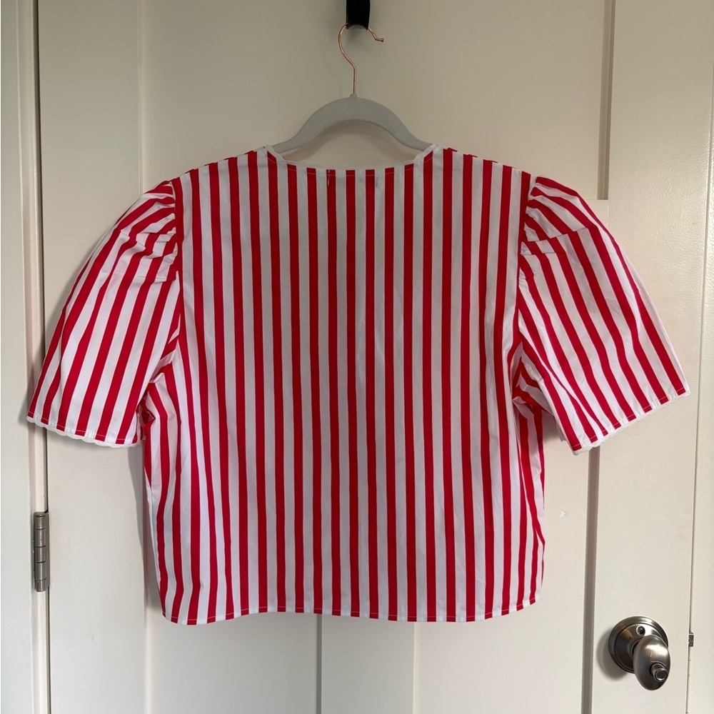 Brunette The Label Poplin Tie Up Top Size M/L - Picture 3 of 6